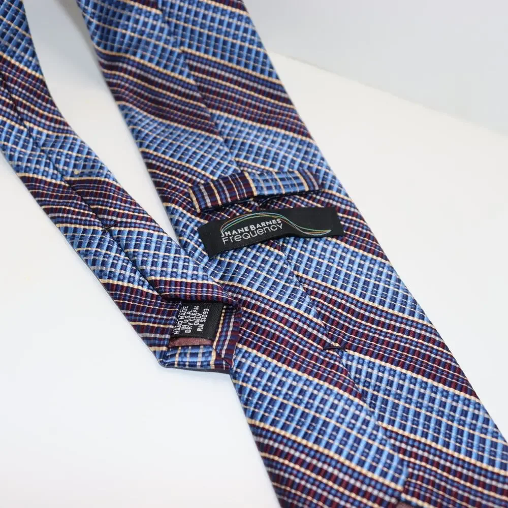 Vintage Shane Barnes Frequency‎ Silk Striped Tie 3.5” Wide